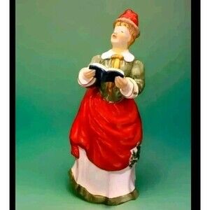 Victorian Christmas Caroler Cracker Barrel Collectible Ceramic Glazed Figurine